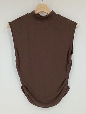 Sage the Label Ruched Mock Neck Tank